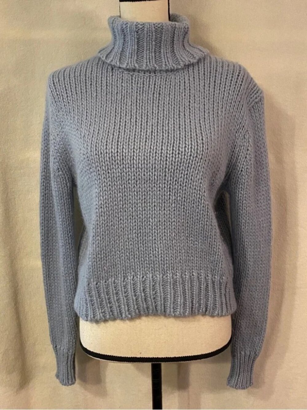 J. Crew powder blue wool alpaca chunky knit turtleneck sweater